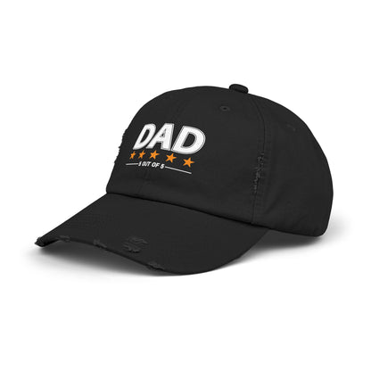Dad 5 out of 5 Stars Unisex Distressed Cap