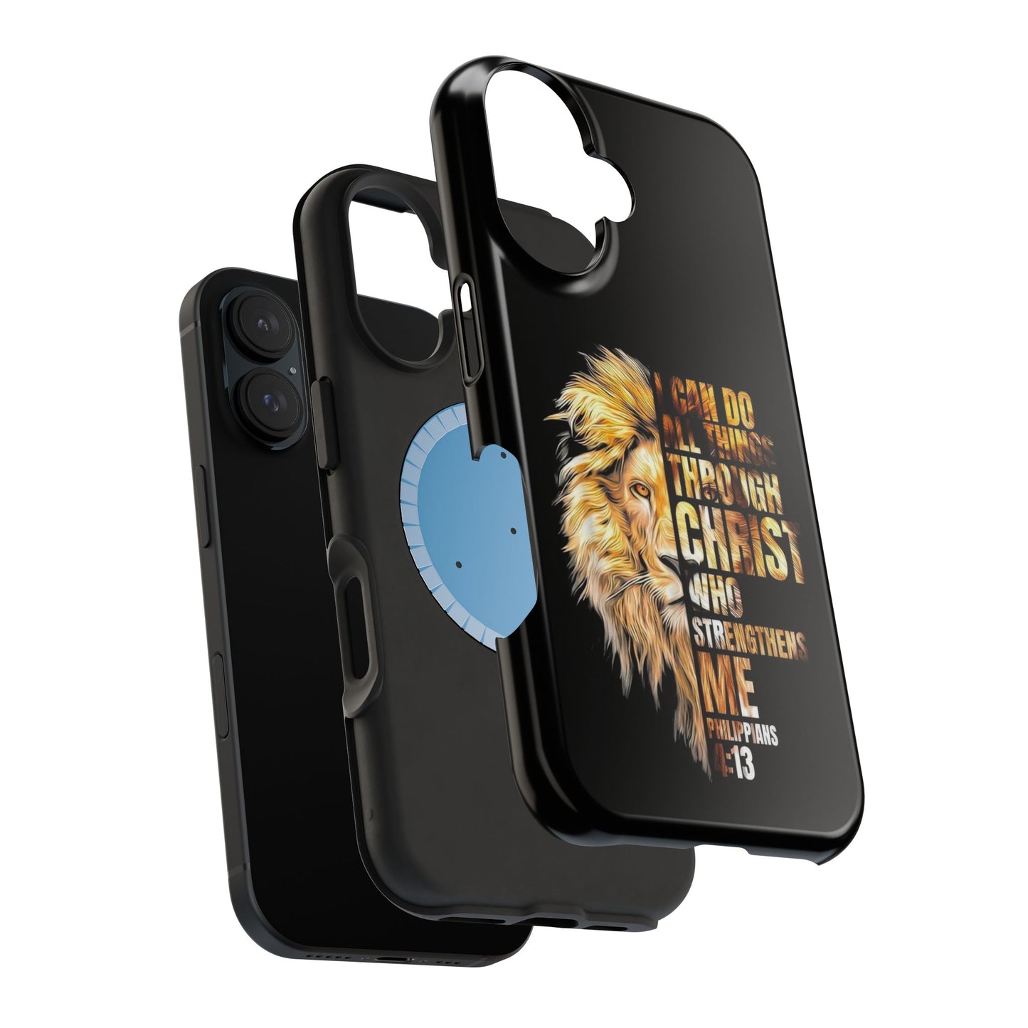 Inspirational Lion Magnetic iPhone Case, Strength & Faith, Christian Accessories