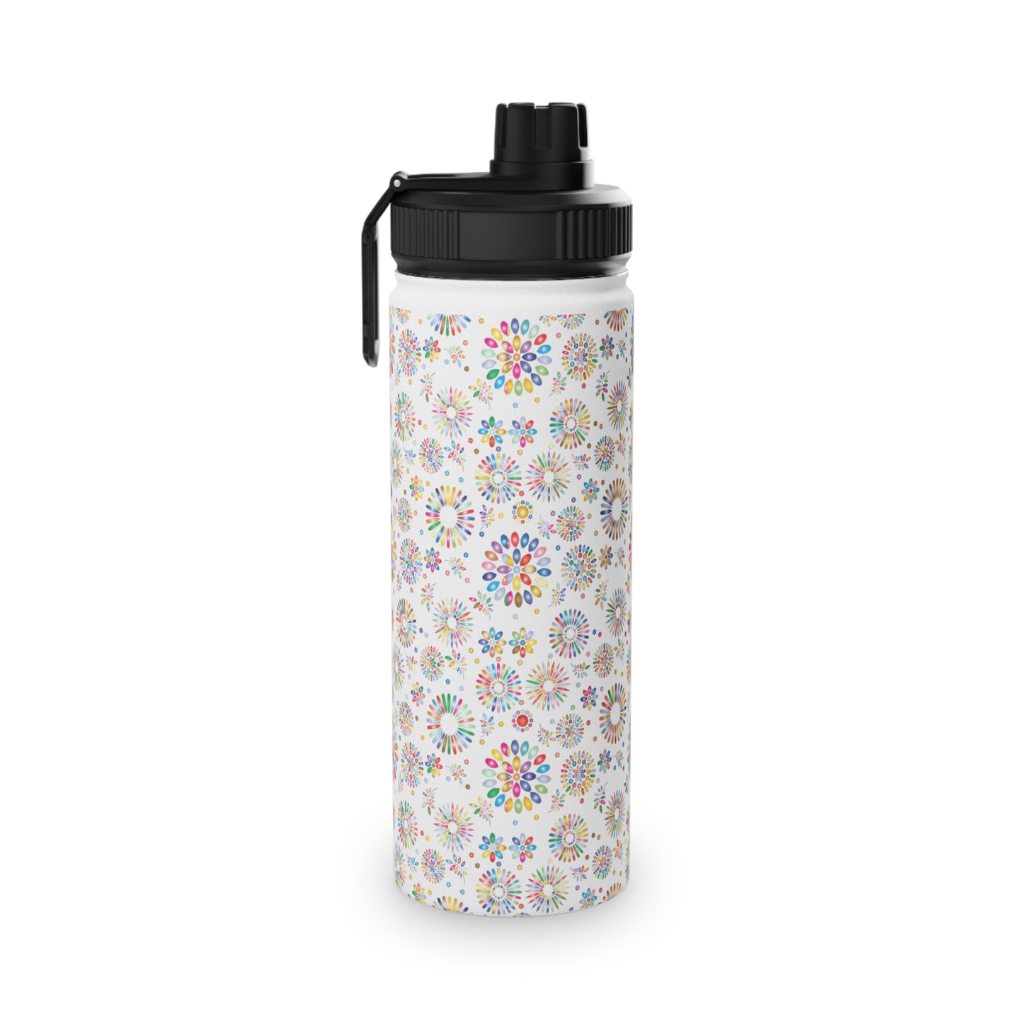 Vibrant Vibes Stainless Steel Water Bottle, Sports Lid