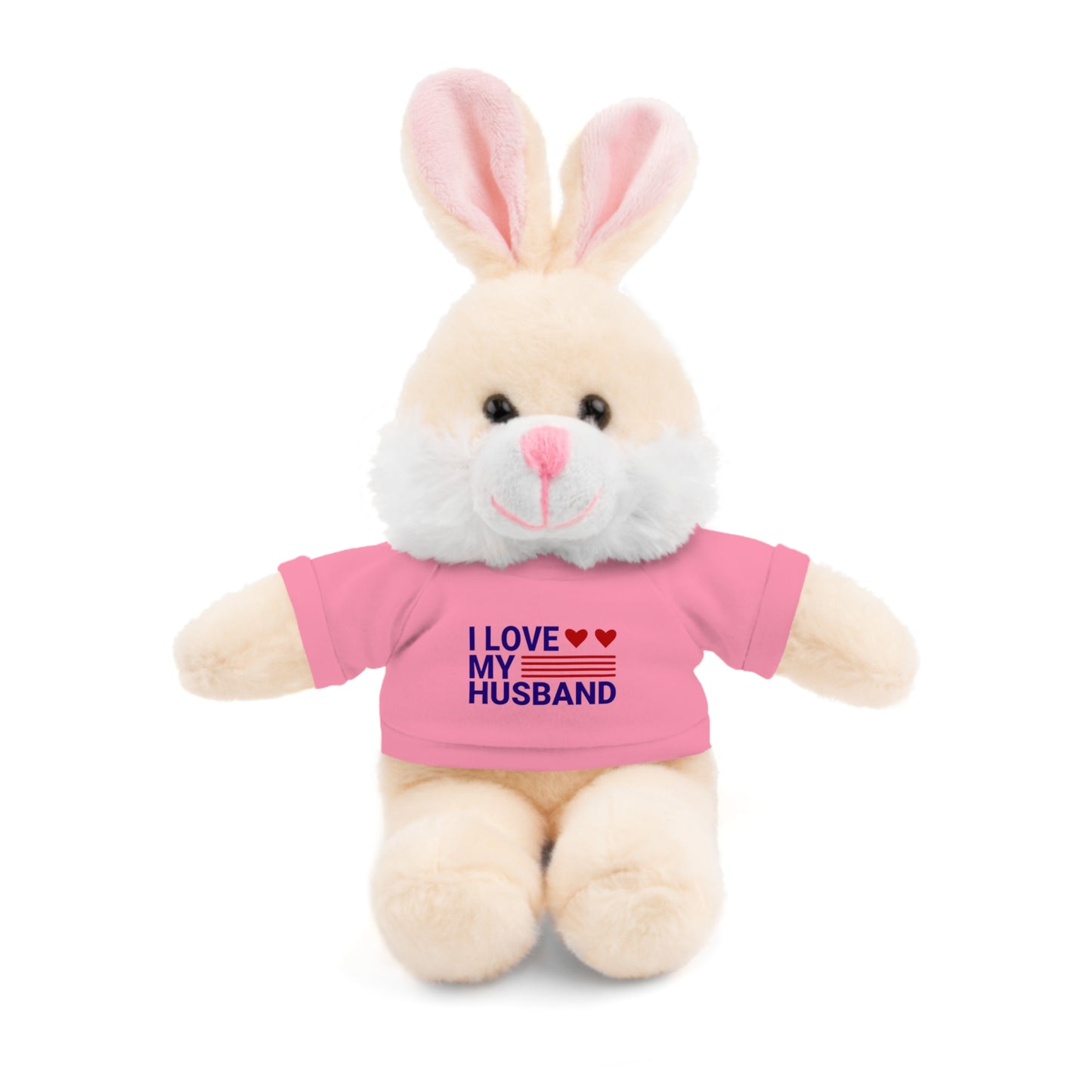 Stuffed Animal with "I love my husband" Tee, Gift for husband