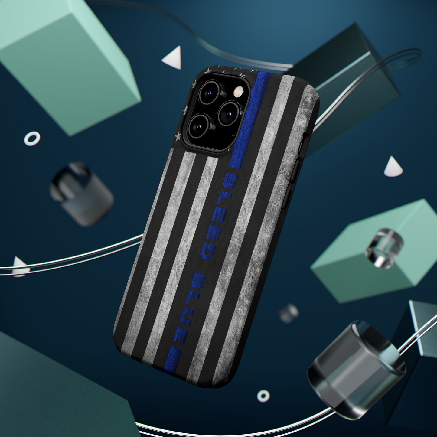 Police Magnetic Phone Cases, Bleed Blue