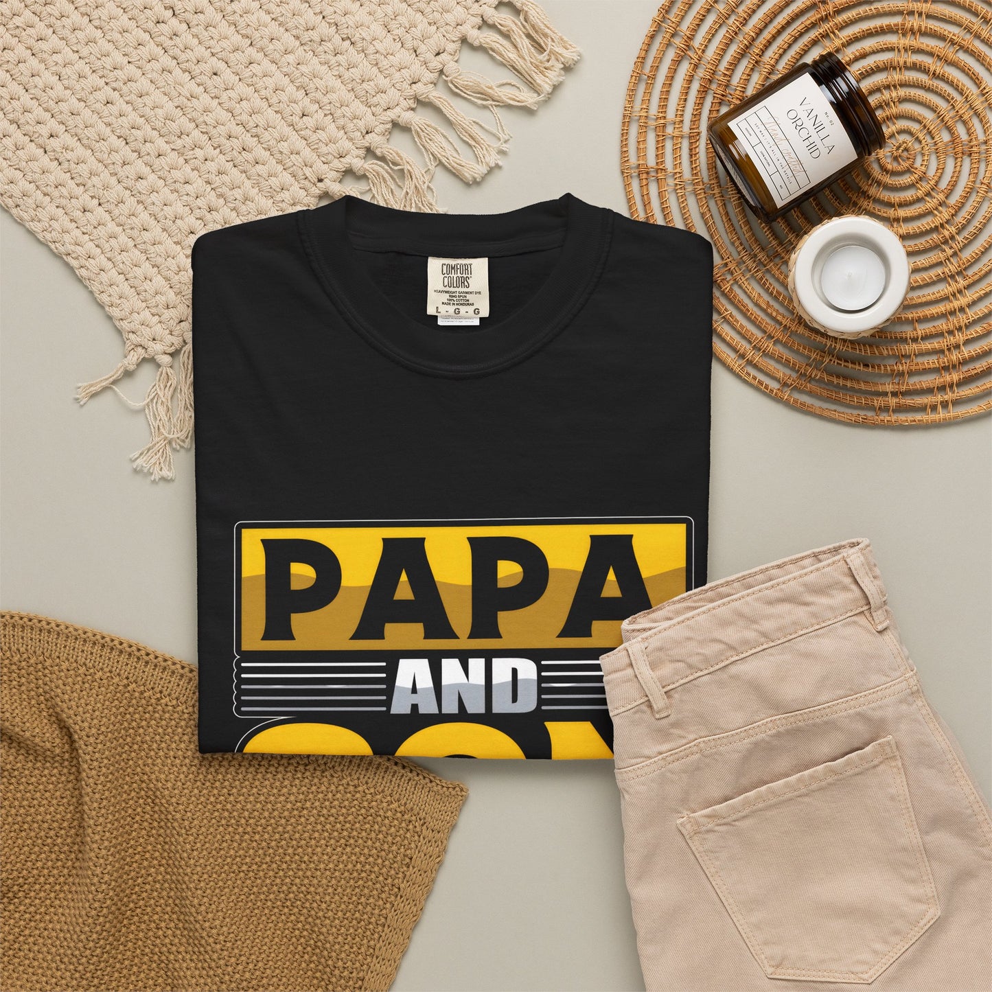 Papa and Son Best Friends Ever Unisex Garment-Dyed T-Shirt