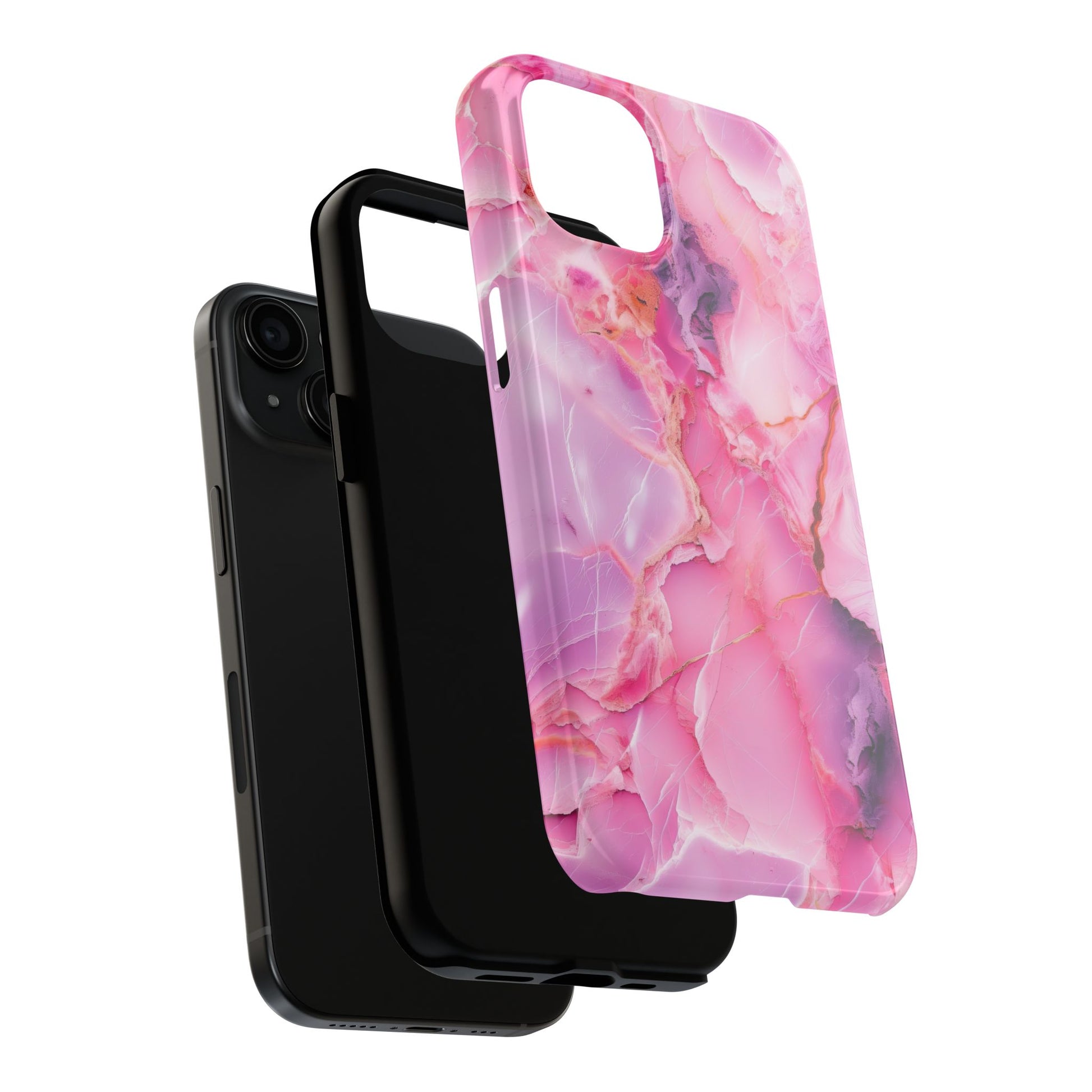 Pink Marble Tough Cases for iPhone, Stylish Protective Covers