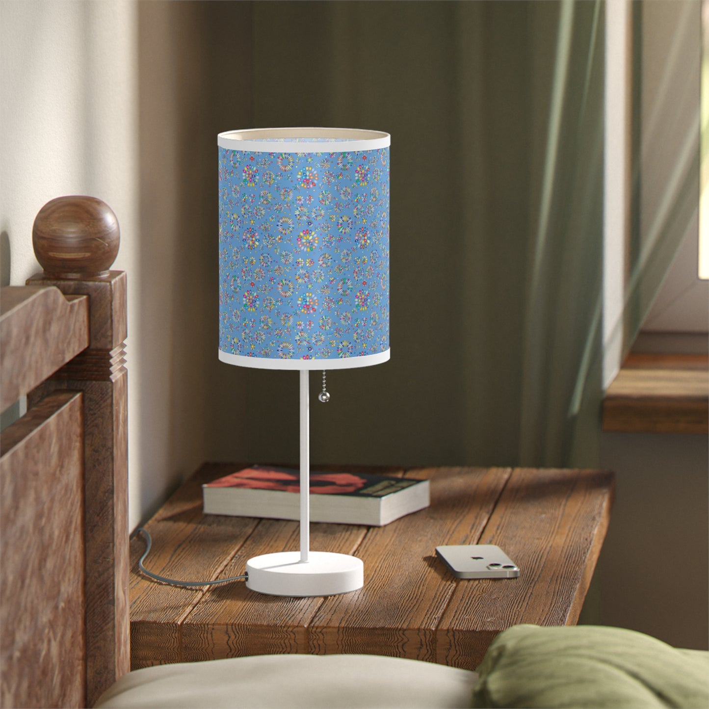 Vibrant Vibes: Happy Color Lamp on a Stand, US|CA plug / Light Blue