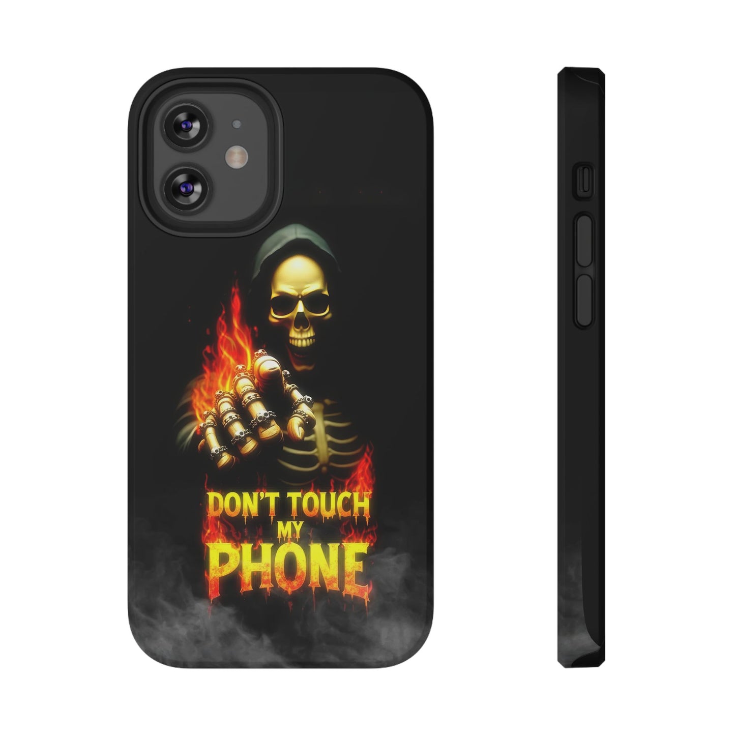 Skull Design Impact-Resistant iPhone Case, Don't Touch My Phone