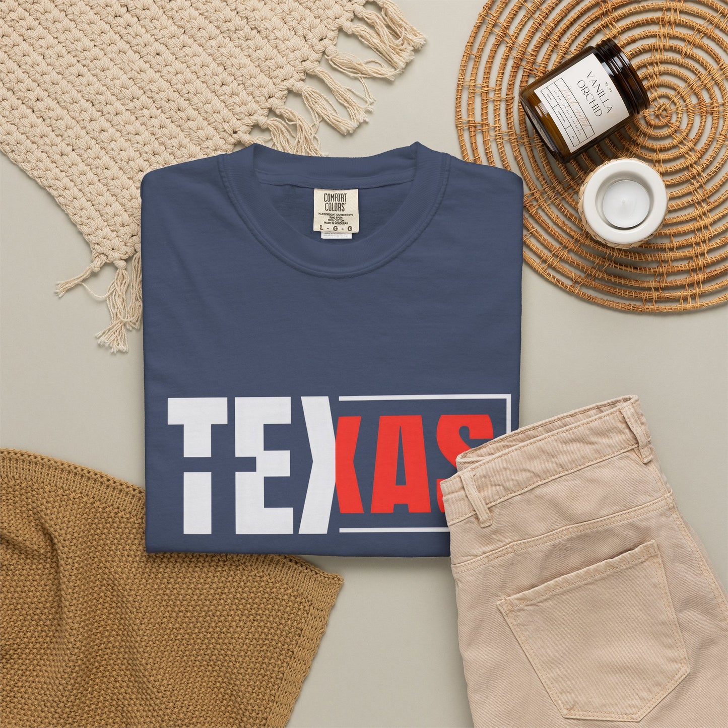 Texas Graphic Unisex Garment-Dyed T-Shirt - Casual Style for State Pride
