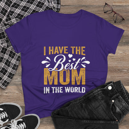 Best Mom Women's Midweight Cotton Tee – Perfect Gift for Mother's Day