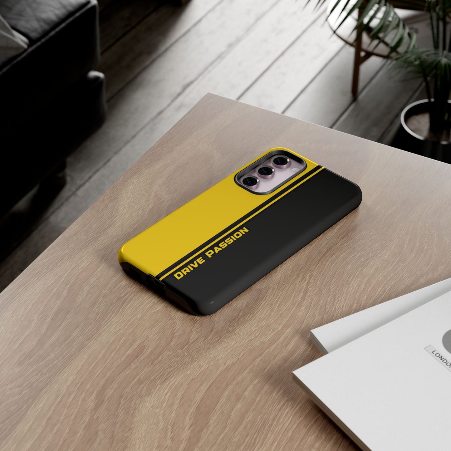 Drive Passion Tough Case – Bold Yellow & Black Design