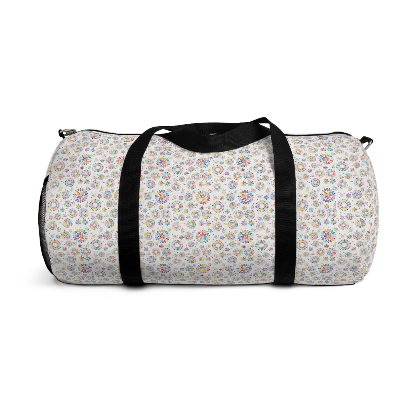 Vibrant Vibes: Happy Color Duffel Bag / White