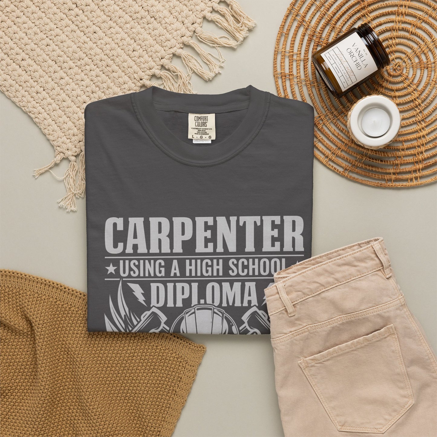 Carpenter T-Shirt - Unisex Garment-Dyed Tee for Skilled Trades