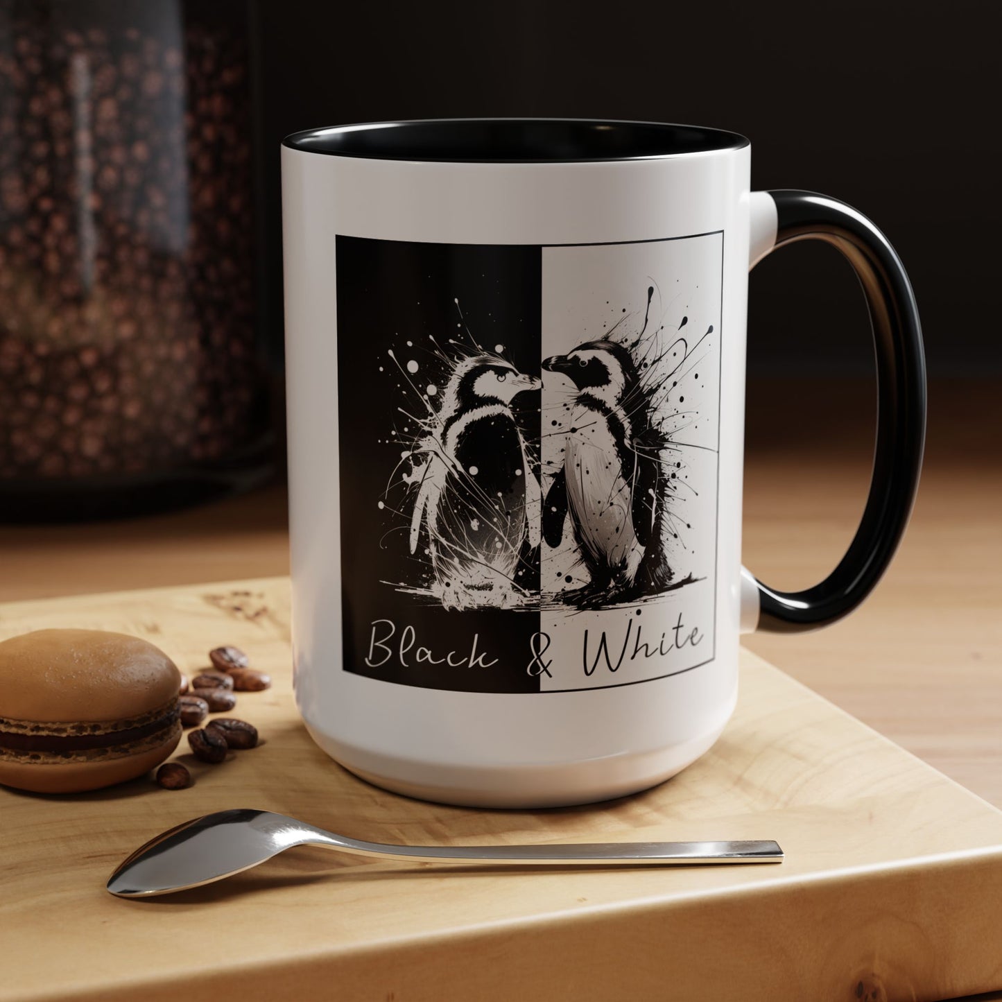 Black & White Penguins Accent Coffee Mug (11, 15oz)