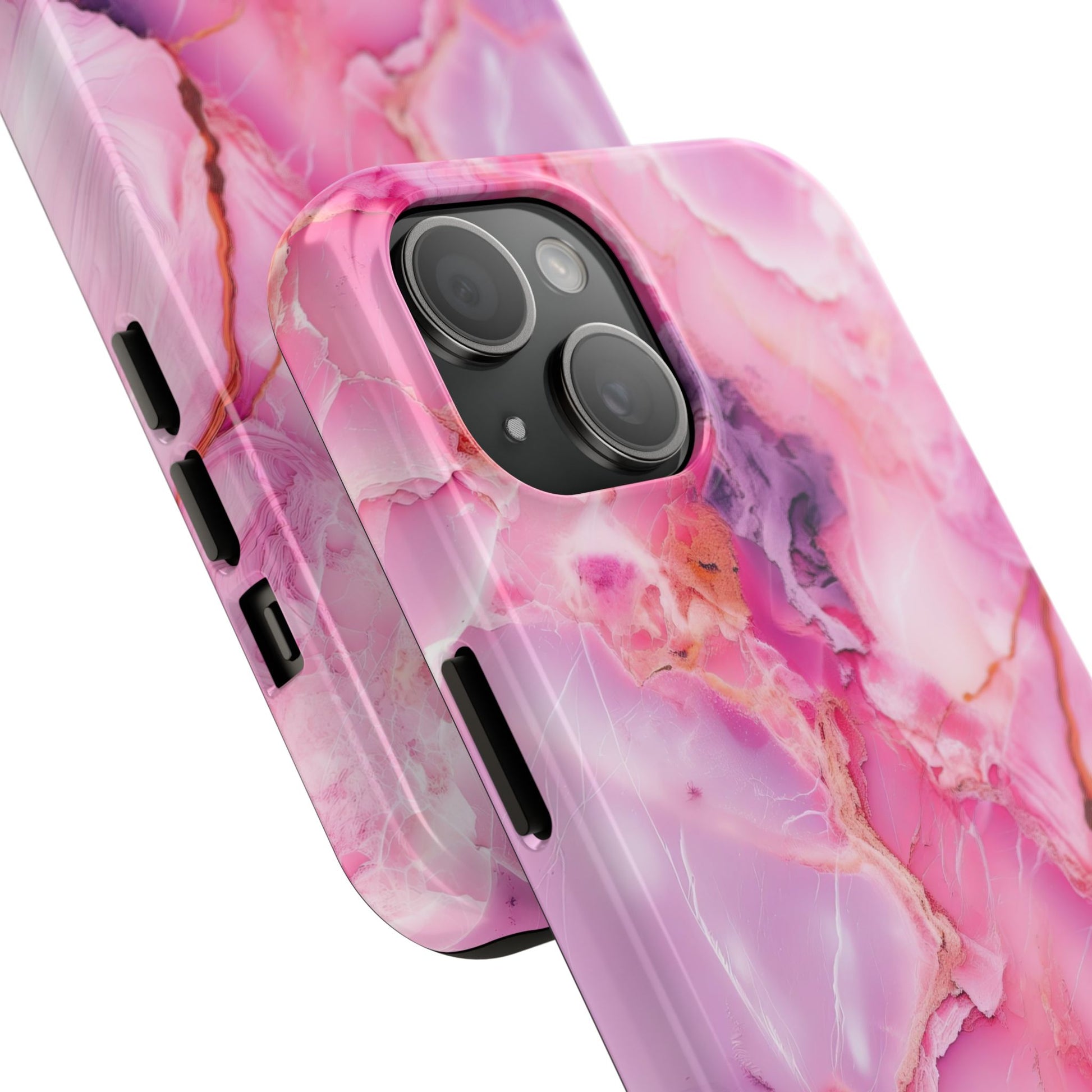 Pink Marble Tough Cases for iPhone, Stylish Protective Covers