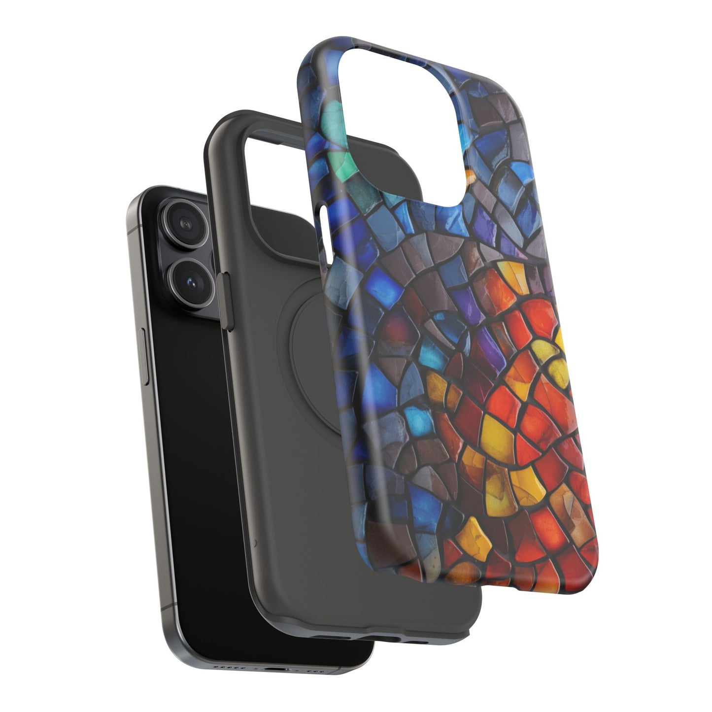 Stained Glass Impact-Resistant Phone Case, Colorful Phone Cover