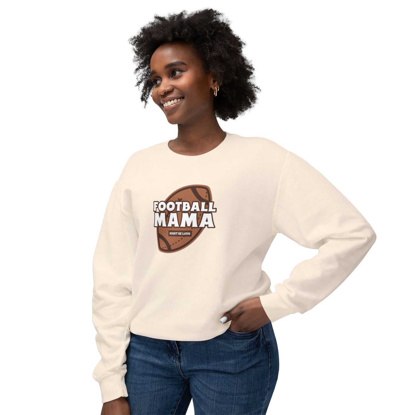 Football Mama  Unisex Lightweight Crewneck Sweatshirt