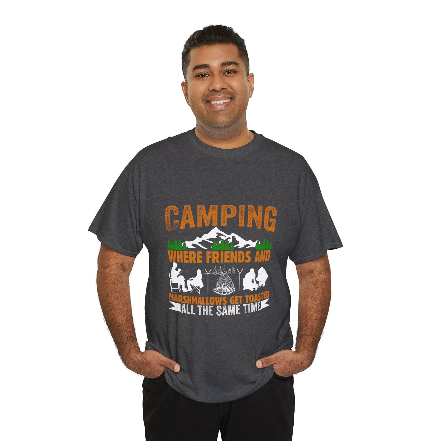 Camping Friends Unisex Heavy Cotton Tee - Perfect for Outdoor Adventures