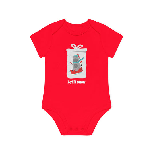 Let It Snow Baby Organic Short Sleeve Bodysuit