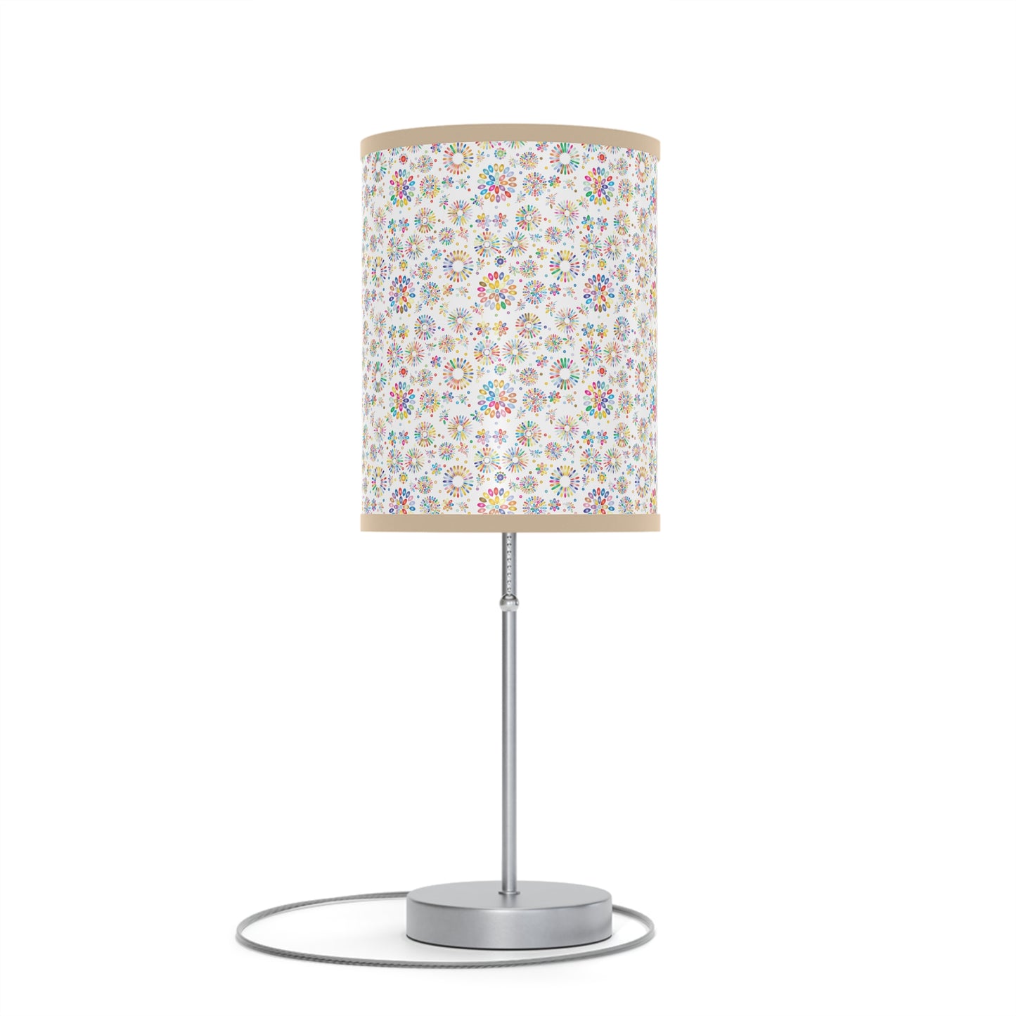 Vibrant Vibes: Happy Color Lamp on a Stand, US|CA plug / White