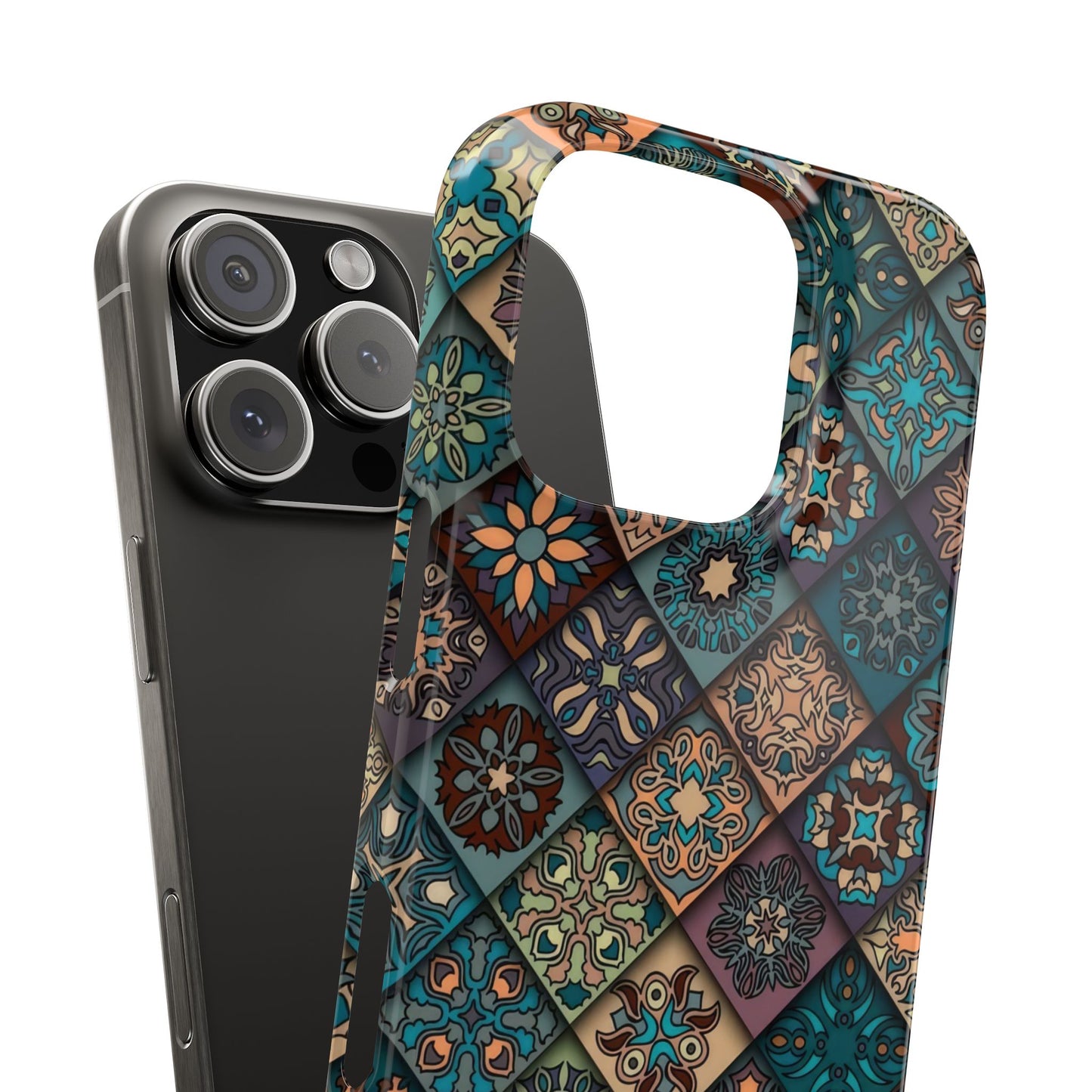 Aztec Geometric Slim Cases, Boho Blue