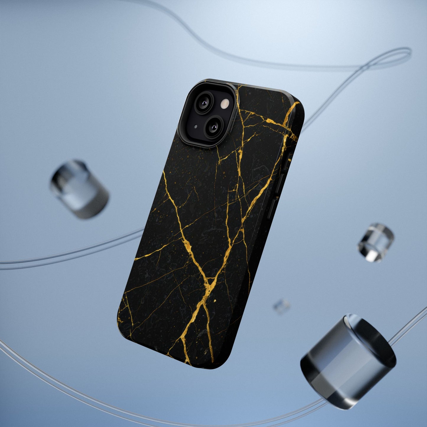 Luxury Black Marble Impact-Resistant iPhone