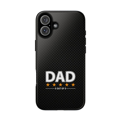 5-Star Dad iPhone Case - Tough Black Cover for Father's Day