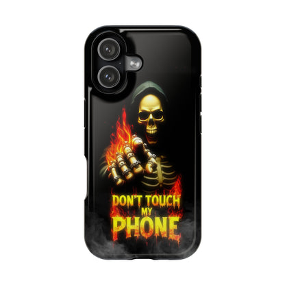 Skull Design Impact-Resistant iPhone Case, Don't Touch My Phone
