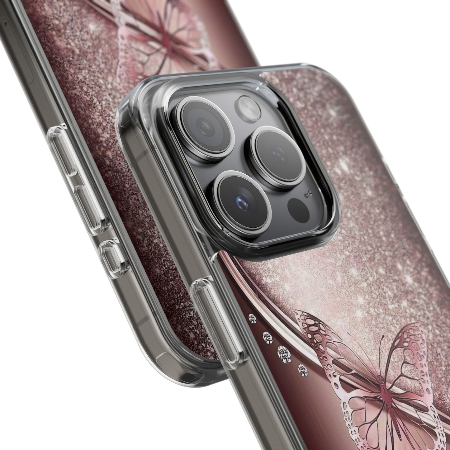 Elegant Butterfly Clear Case, Stylish Transparent Protective Cover for Women