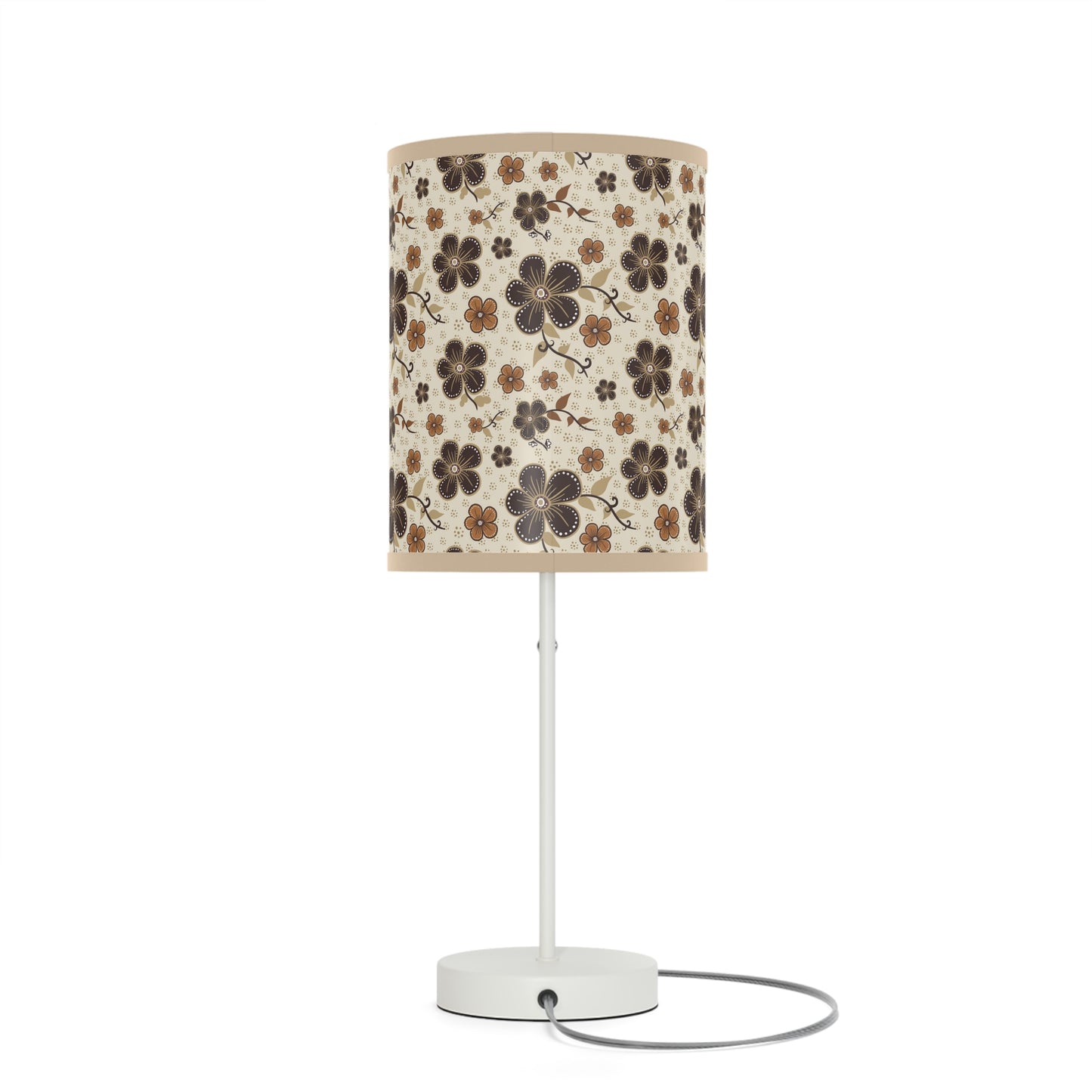 Timeless Elegance: Minimal Floral  Lamp on a Stand, US|CA plug / White