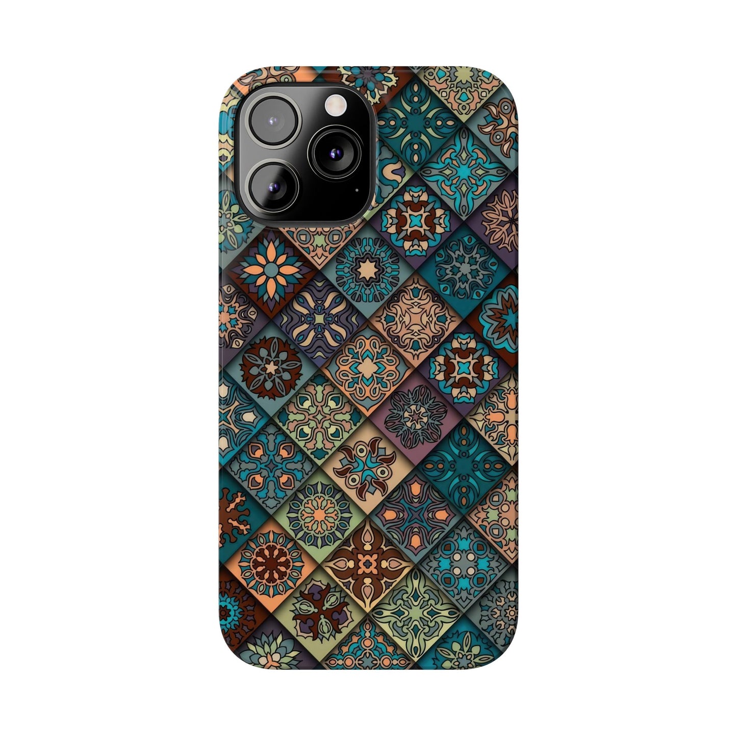 Aztec Geometric Slim Cases, Boho Blue