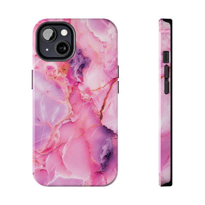 Pink Marble Tough Cases for iPhone, Stylish Protective Covers