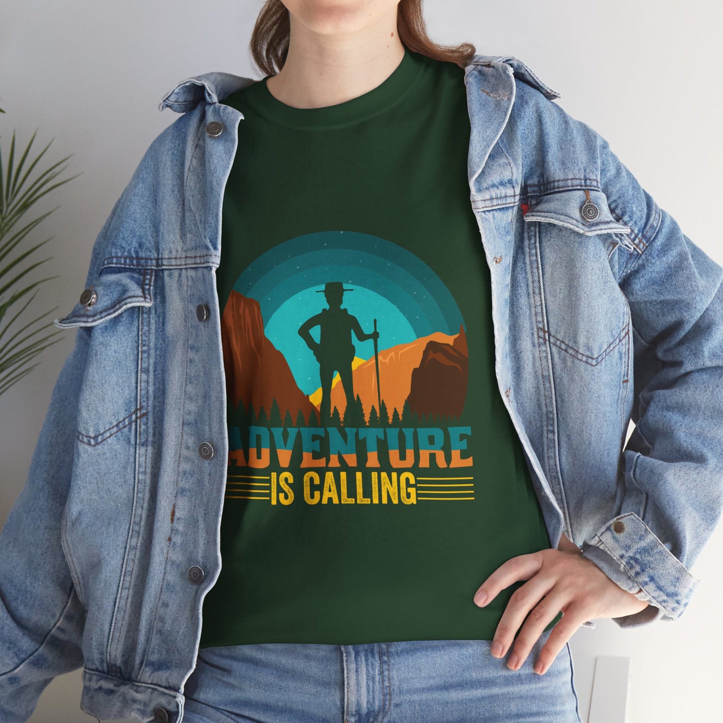 Adventure Is Calling Unisex Heavy Cotton Tee - Perfect for Outdoorsy Souls