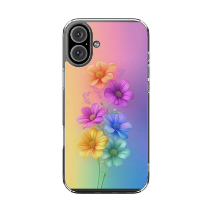 Floral Clear Phone Case – Colorful Flower Design