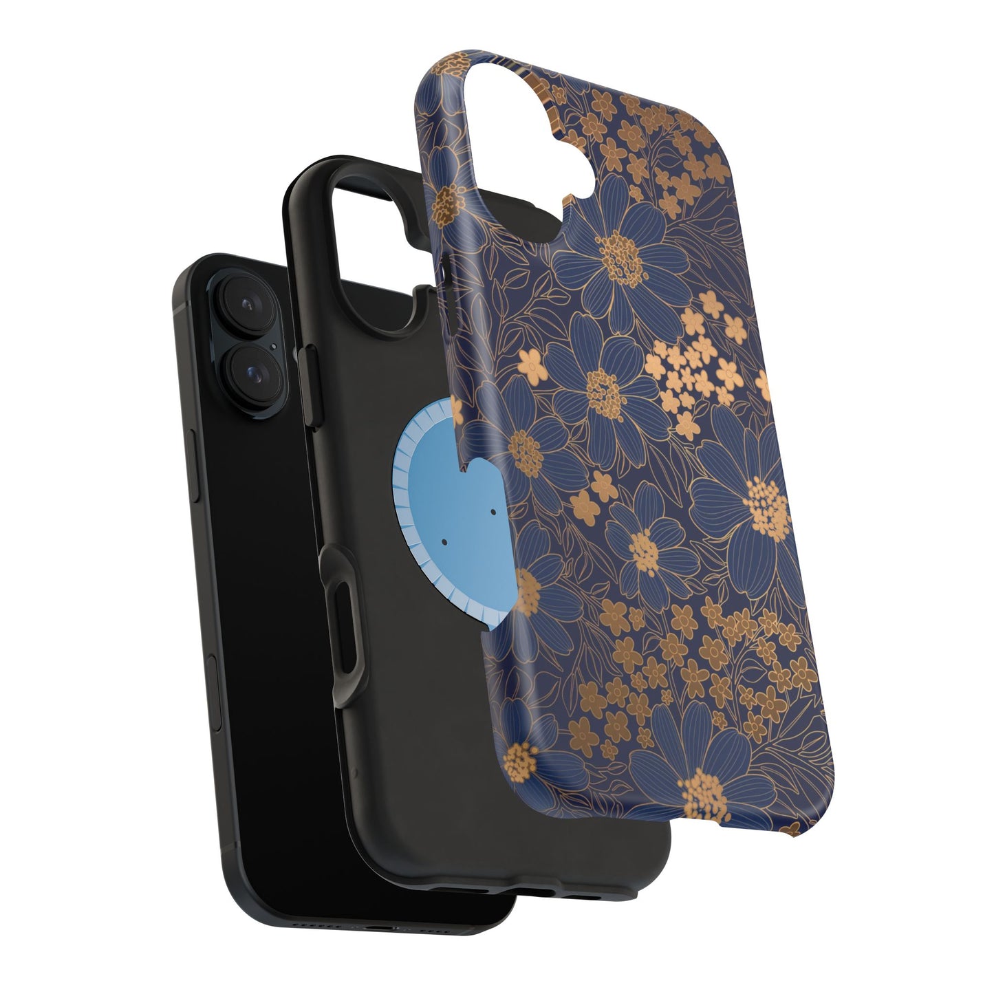 Luxury Serial Magnetic Phone Case, Golden Floral