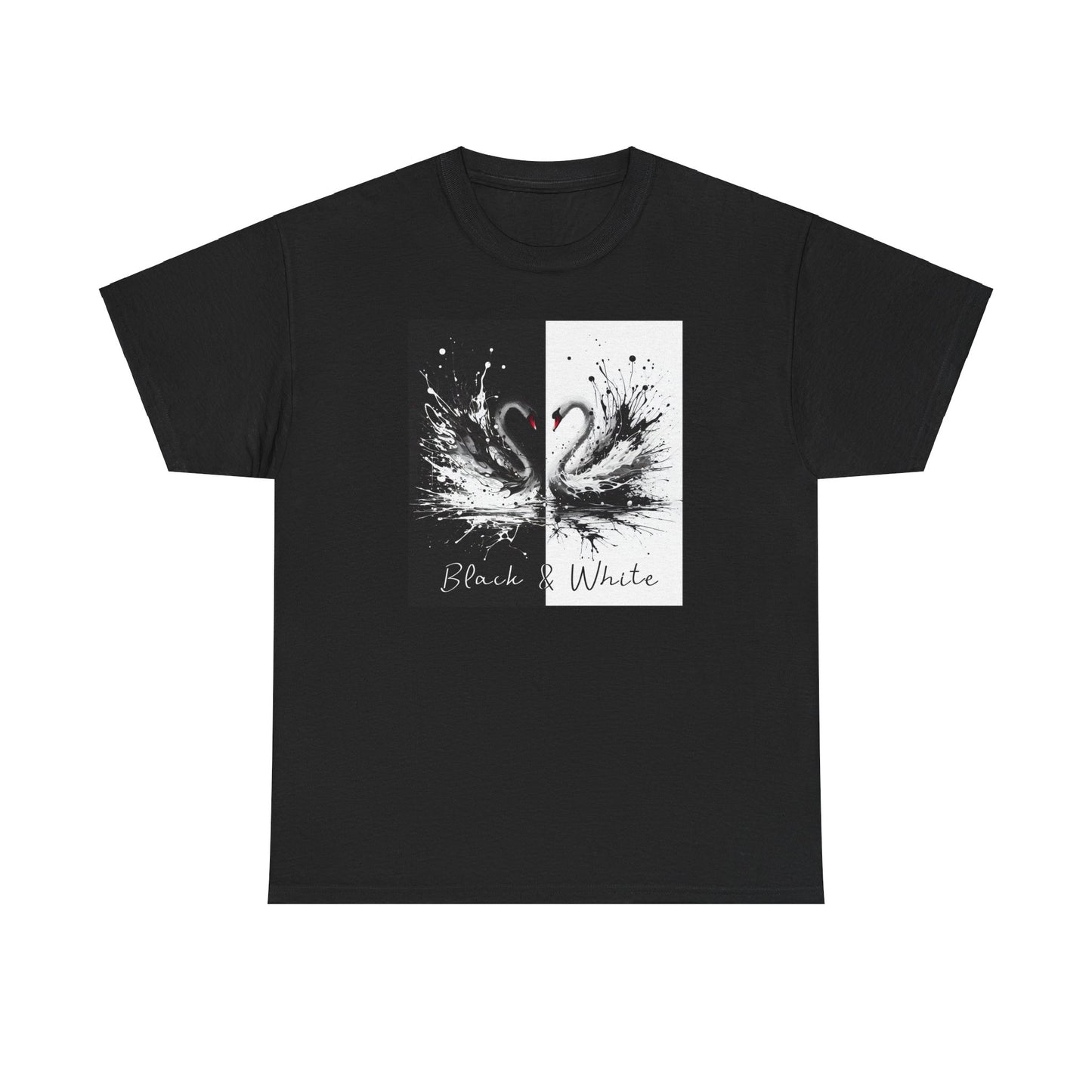 Black & White Swans Unisex Heavy Cotton Tee