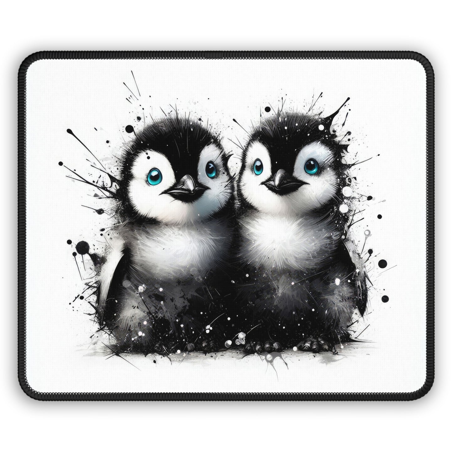 Mouse Pad - Black and White Penguin Chicks Design