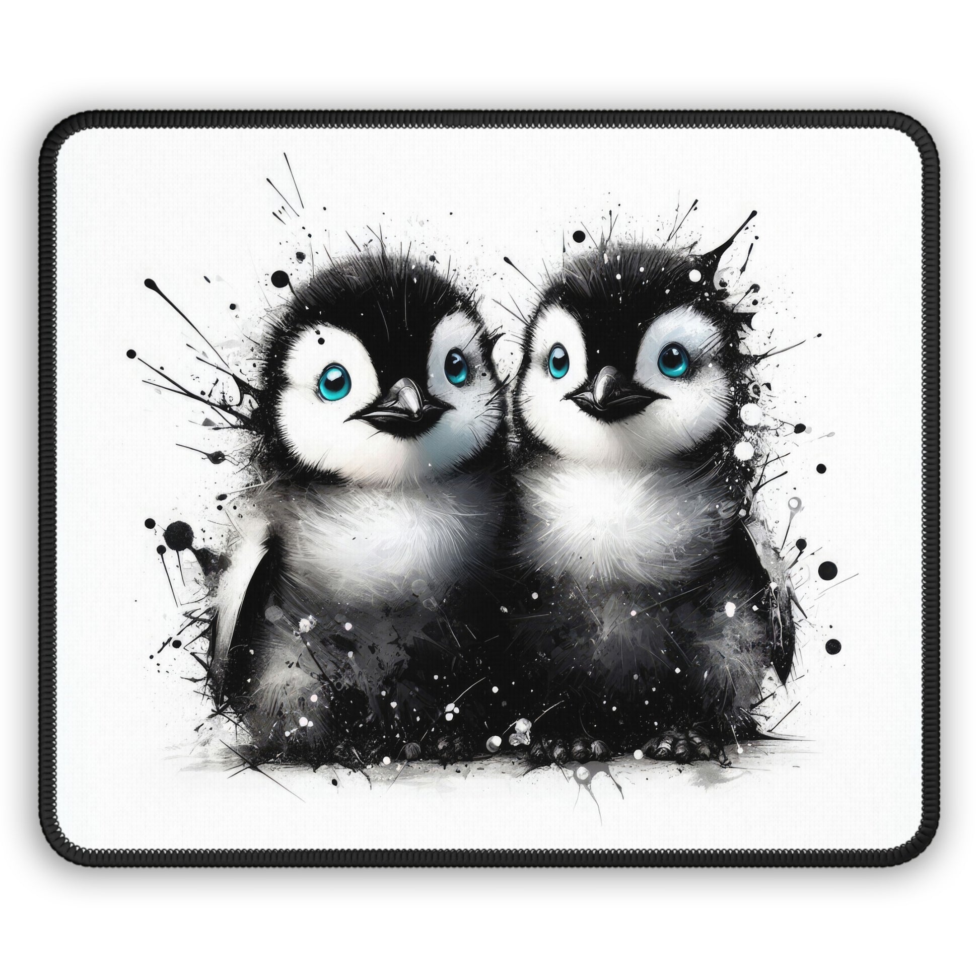 Mouse Pad - Black and White Penguin Chicks Design