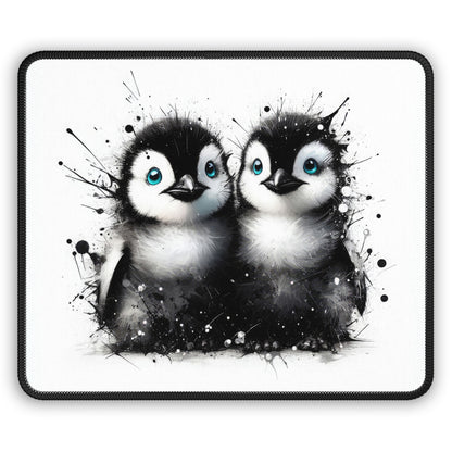 Mouse Pad - Black and White Penguin Chicks Design