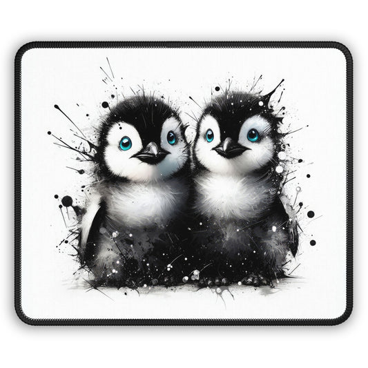 Mouse Pad - Black and White Penguin Chicks Design