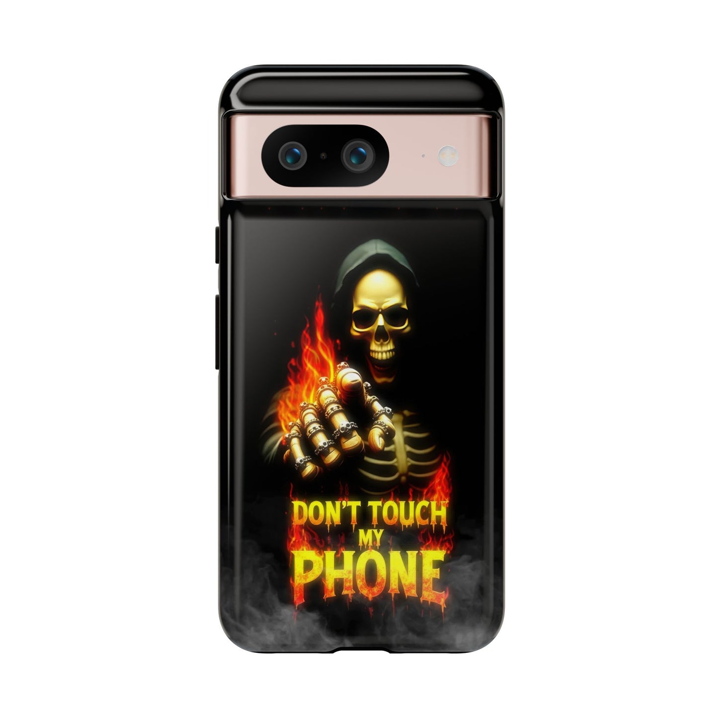 Skull Design Google Pixel Phone Case, Don't Touch My Phone Mobile Cover