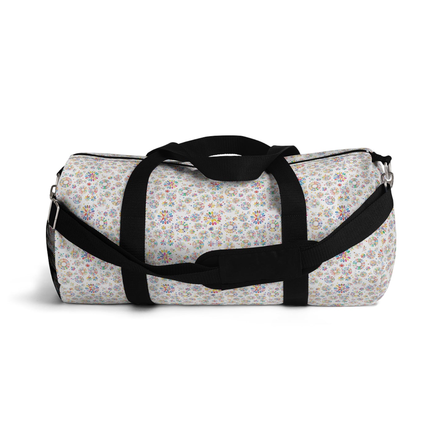 Vibrant Vibes: Happy Color Duffel Bag / White