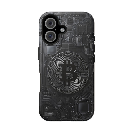 Black Bitcoin Magnetic iPhone Cases - Ideal for Tech Enthusiasts
