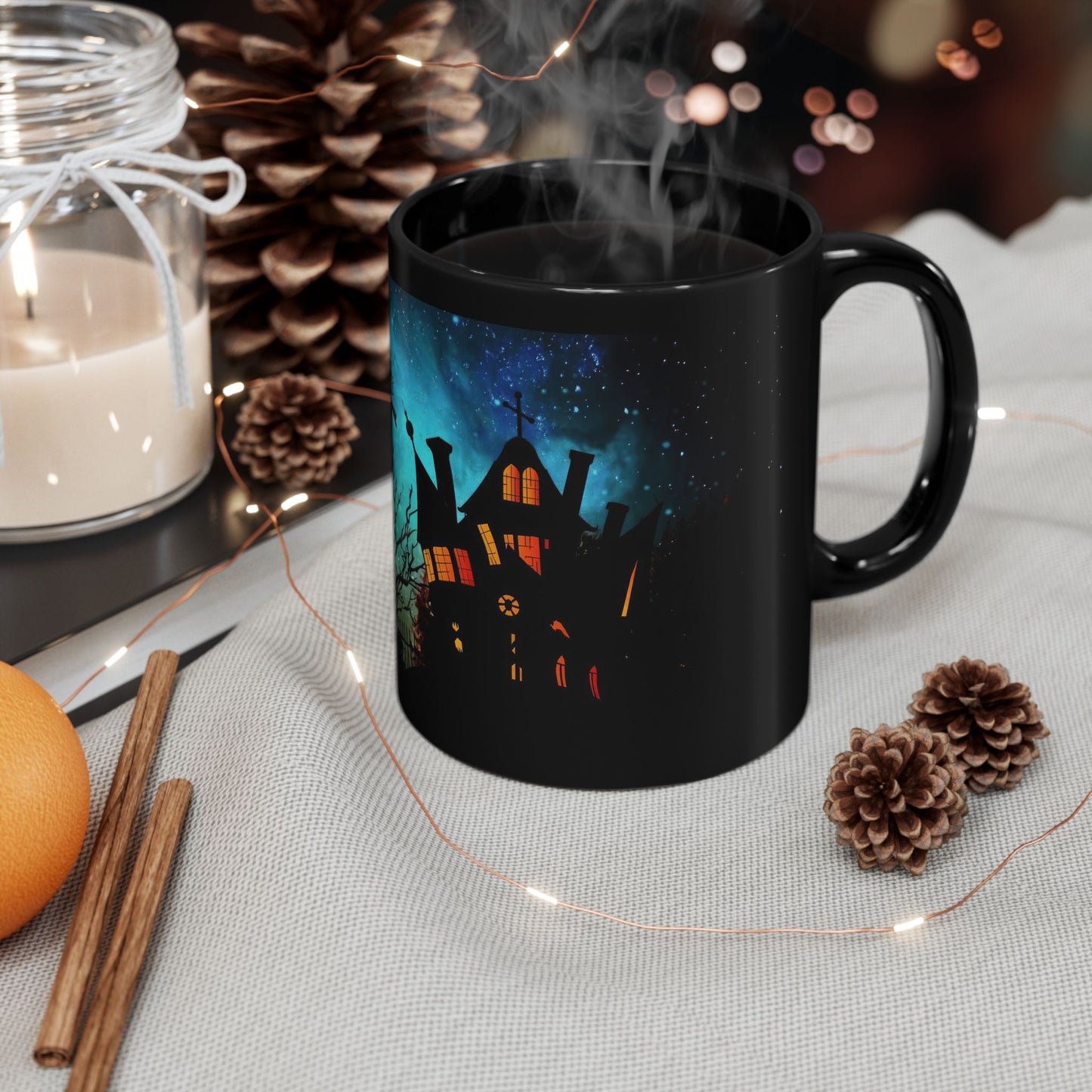 Halloween Night Ride  Black Mug (11oz, 15oz)