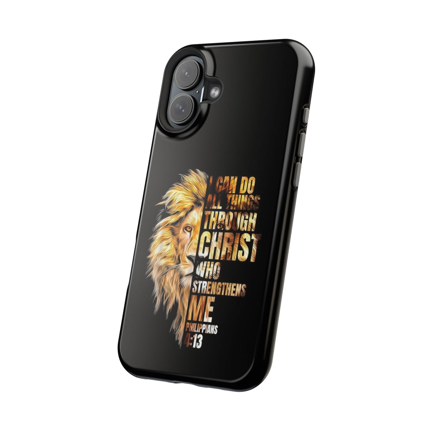 Inspirational Lion Magnetic iPhone Case, Strength & Faith, Christian Accessories