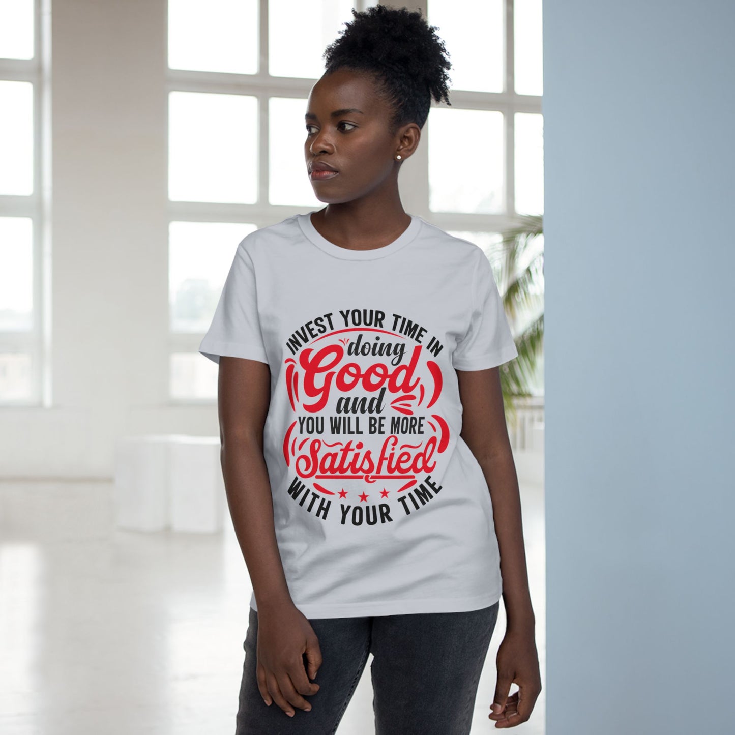 Inspirational Women's Maple Tee - Invest Your Time in Doing Good