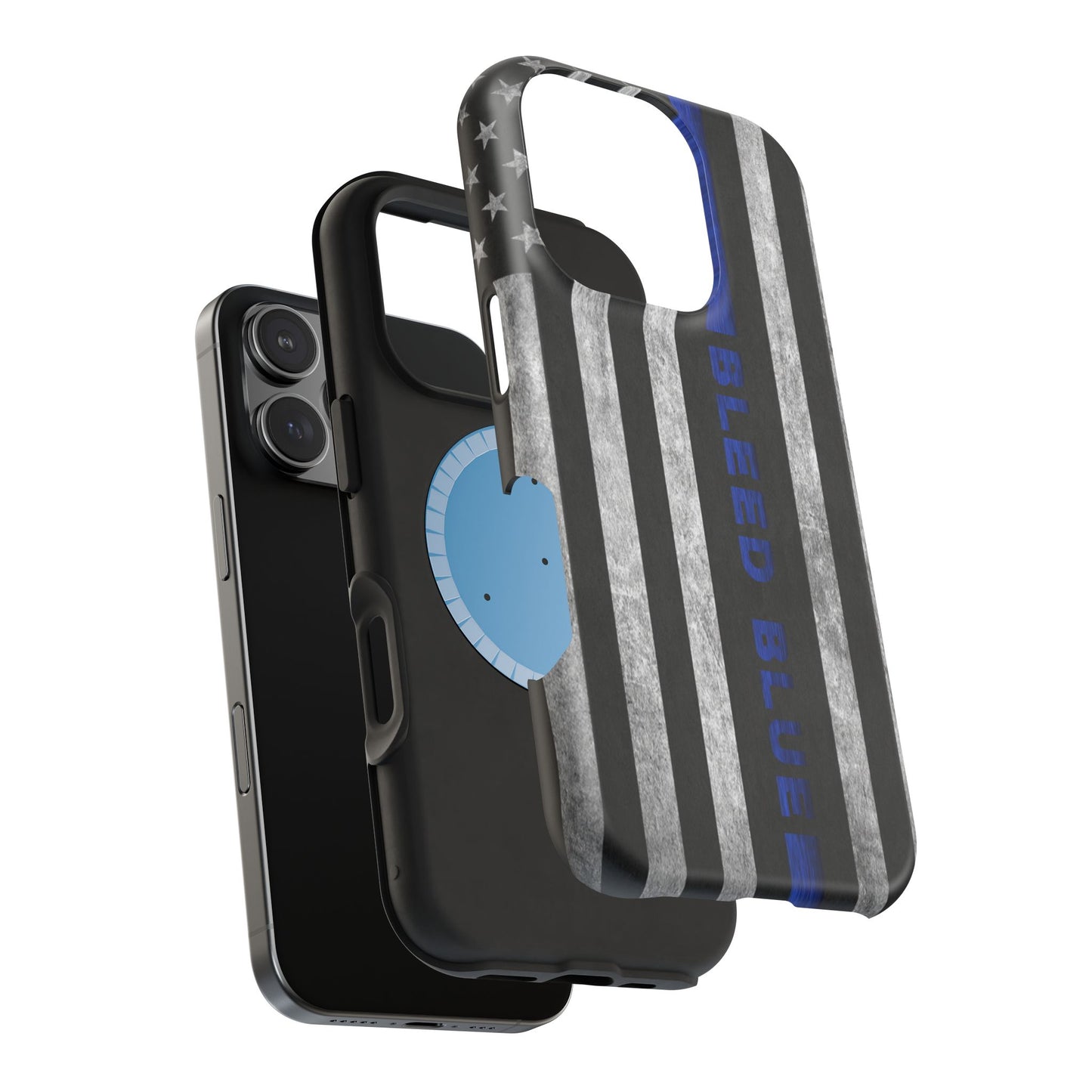 Police Magnetic Phone Cases, Bleed Blue