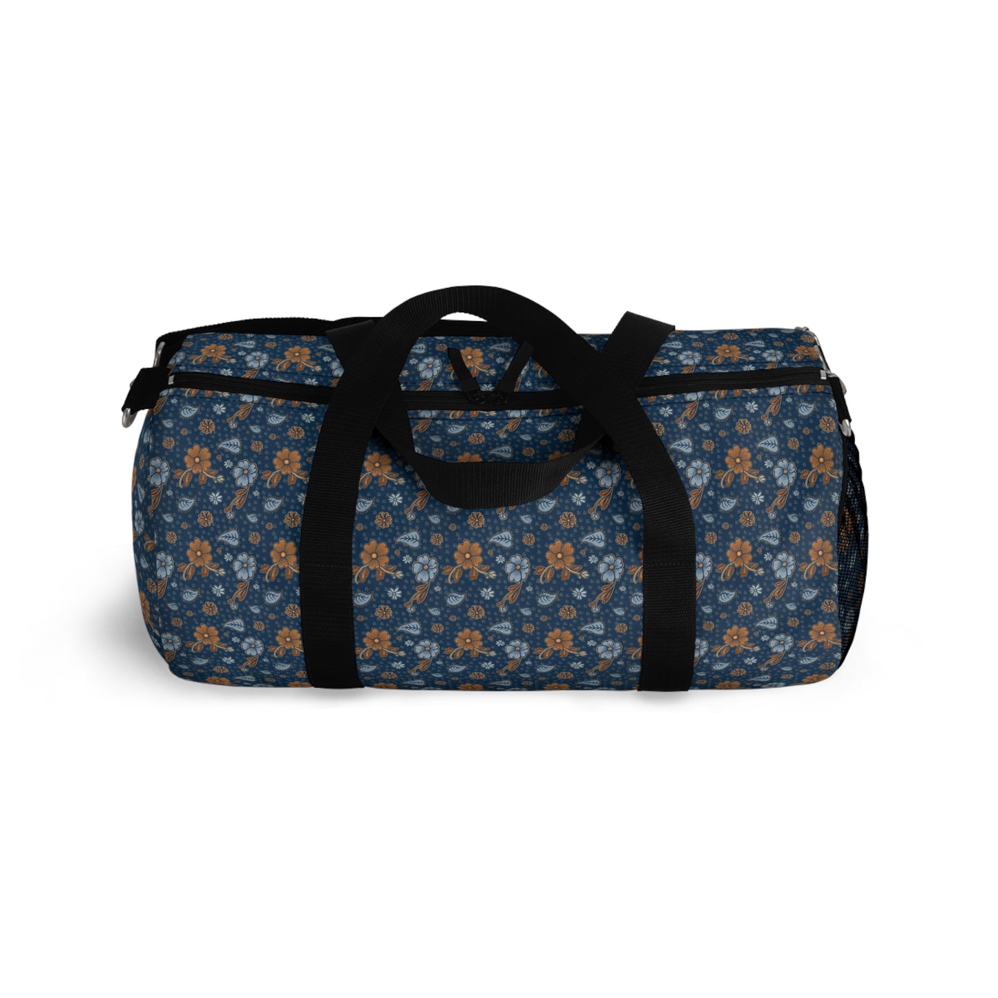 Timeless Elegance: Minimal Floral Duffel Bag / Dark Blue