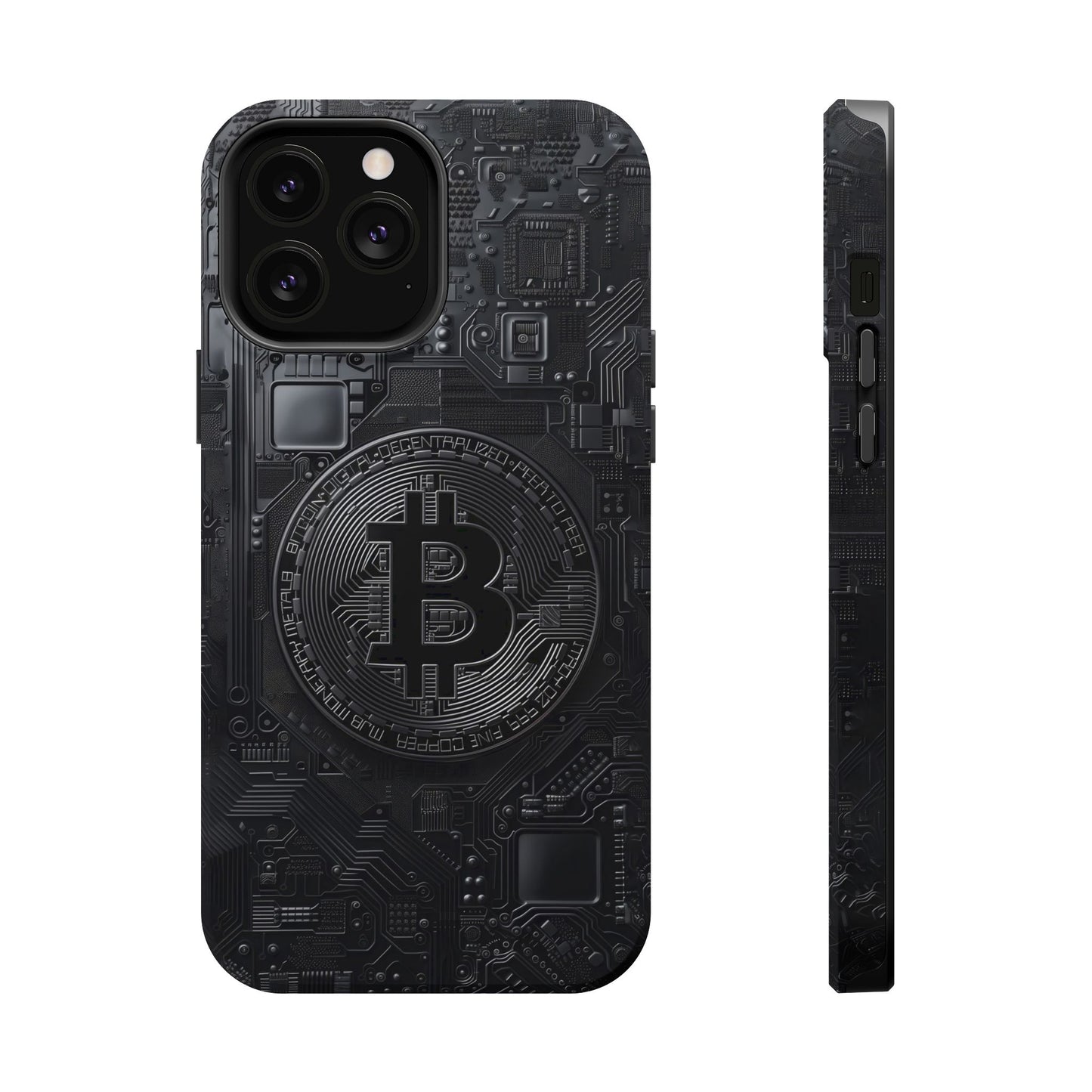 Black Bitcoin Magnetic iPhone Cases - Ideal for Tech Enthusiasts