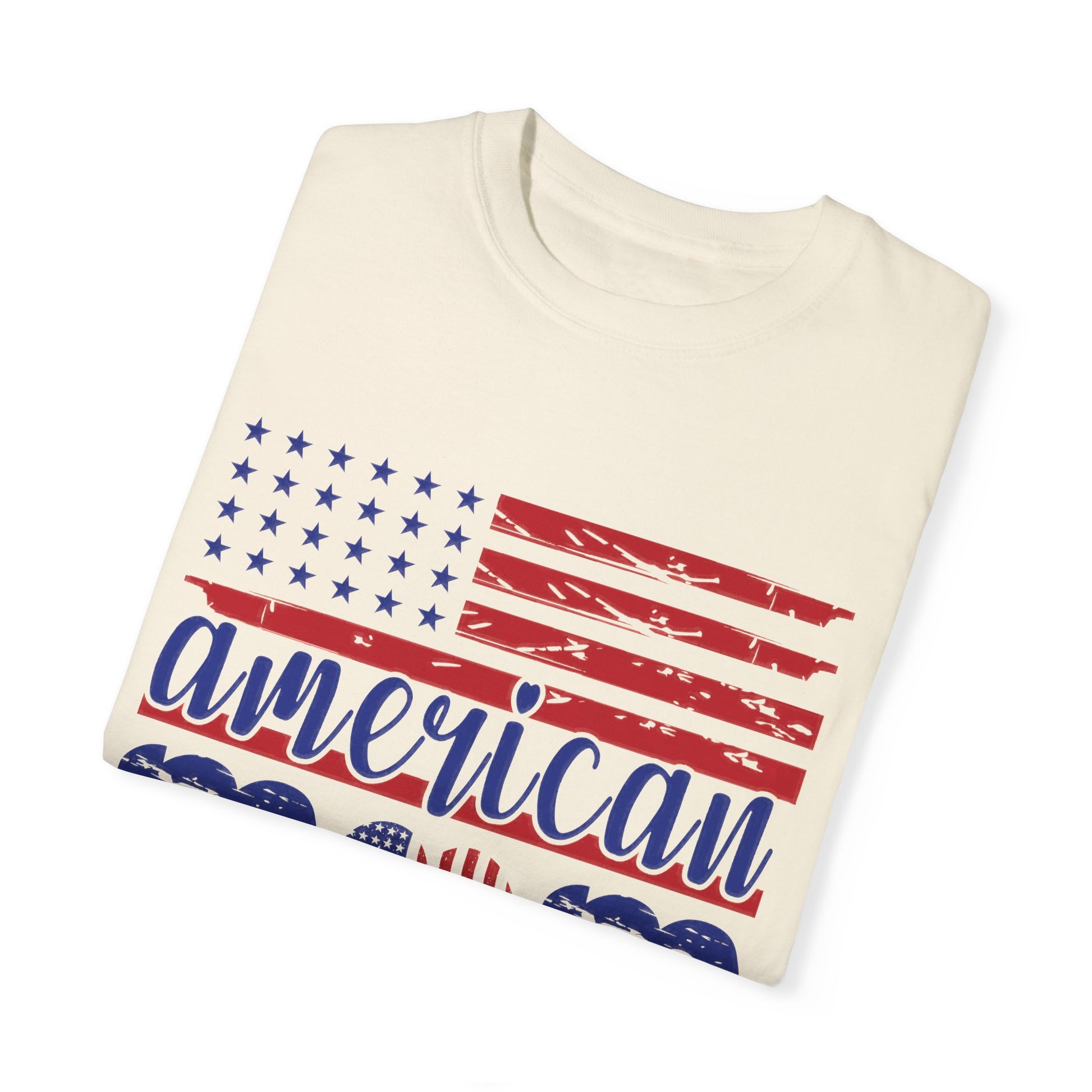 American Mom Garment-Dyed T-Shirt - Patriotic Tee for Moms