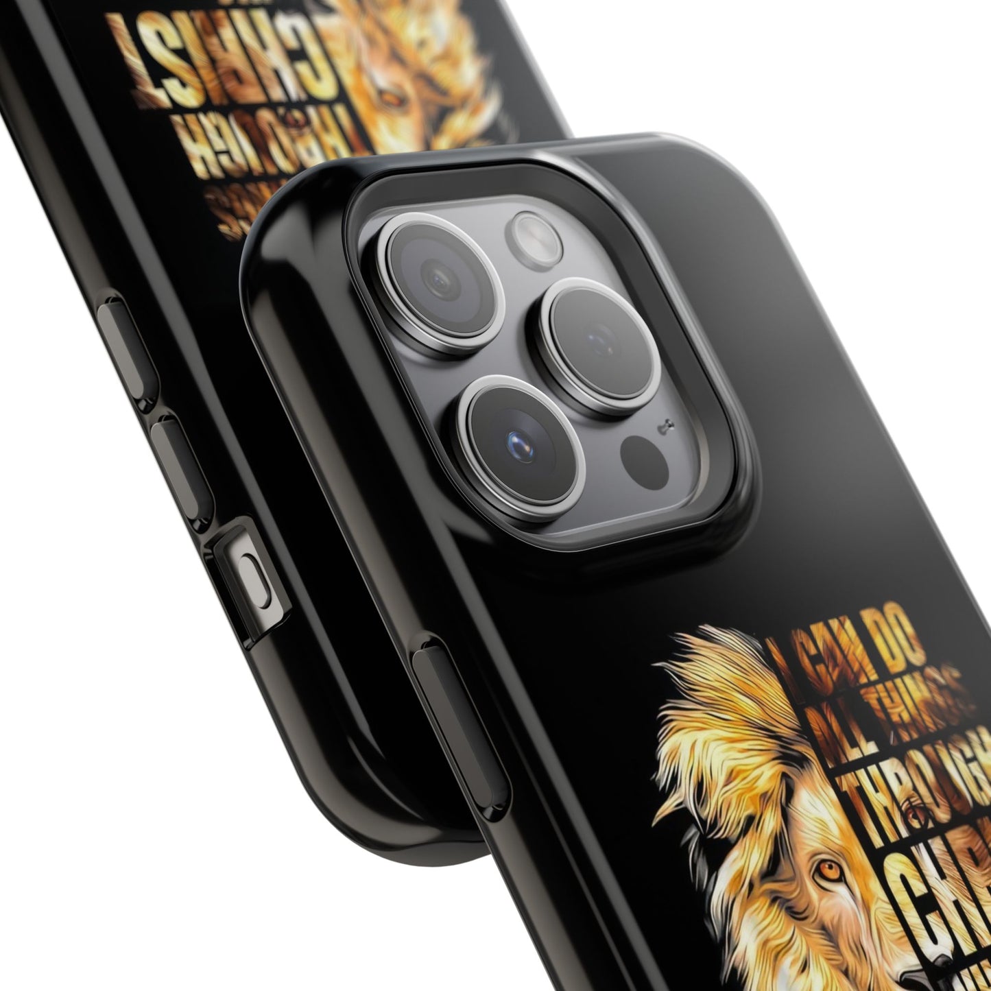 Inspirational Lion Magnetic iPhone Case, Strength & Faith, Christian Accessories