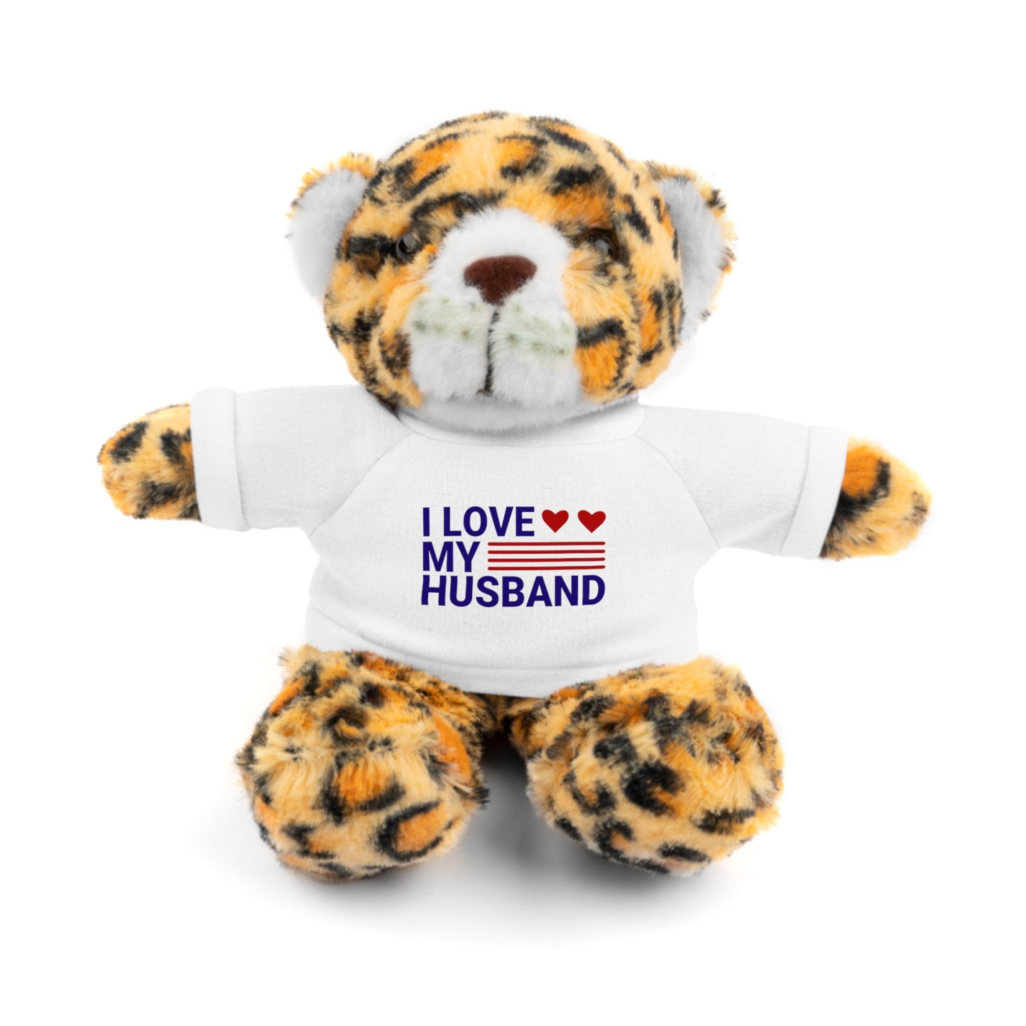 Stuffed Animal with "I love my husband" Tee, Gift for husband