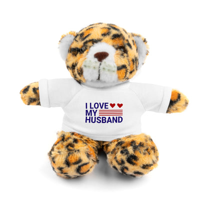 Stuffed Animal with "I love my husband" Tee, Gift for husband